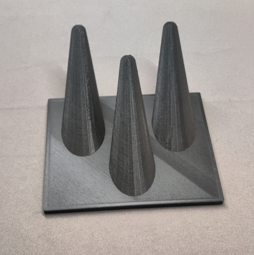 Triple Ring Cone Display - Designed & Produced in USA Black